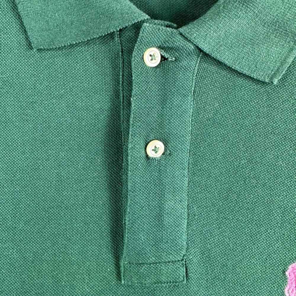 Polo Ralph Lauren Polo Shirt Mens XL Extra Large Green Pink Pony Logo Cotton